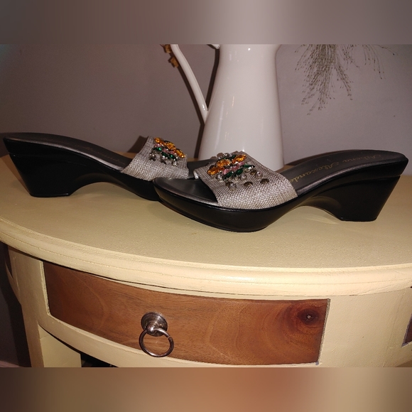 Athena Alexander Black Jewelled Embellish Sandals - Picture 3 of 5